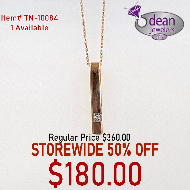 10k Solid Rose Gold 1 Diamond 18" Chain Necklace TN-10084