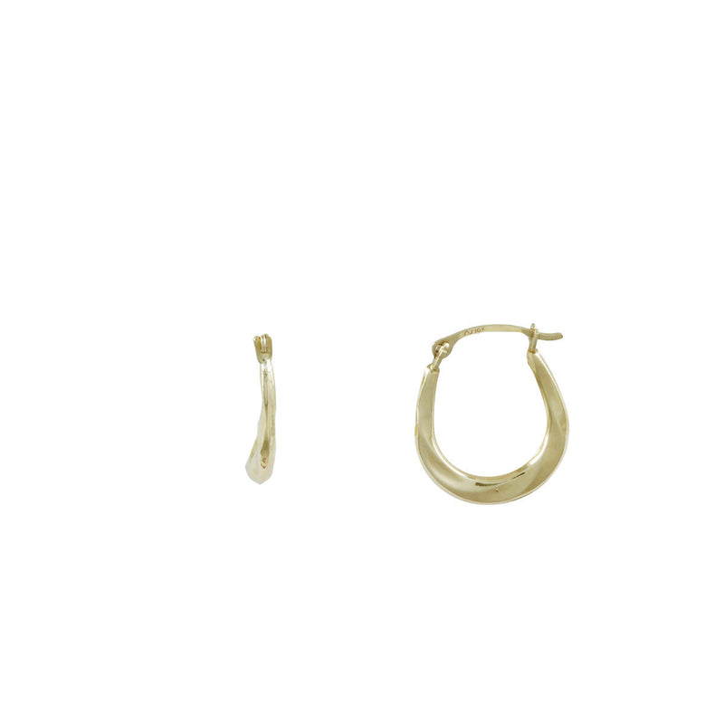 Solid 10K Yellow Gold Fancy Hoop Earrings  TN10099