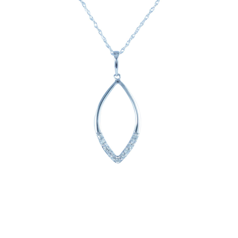 Solid 10K White Gold Fancy Diamond Necklace TN10647
