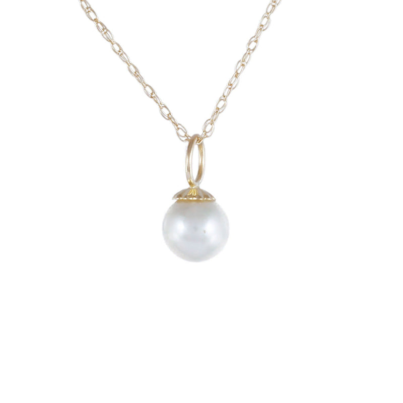 Solid 14K Yellow Gold Fancy Pearl Necklace TN10770